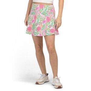 G LIFESTYLE Pink Multi Upf 50 Back Yoke Ruffle Mini Skort